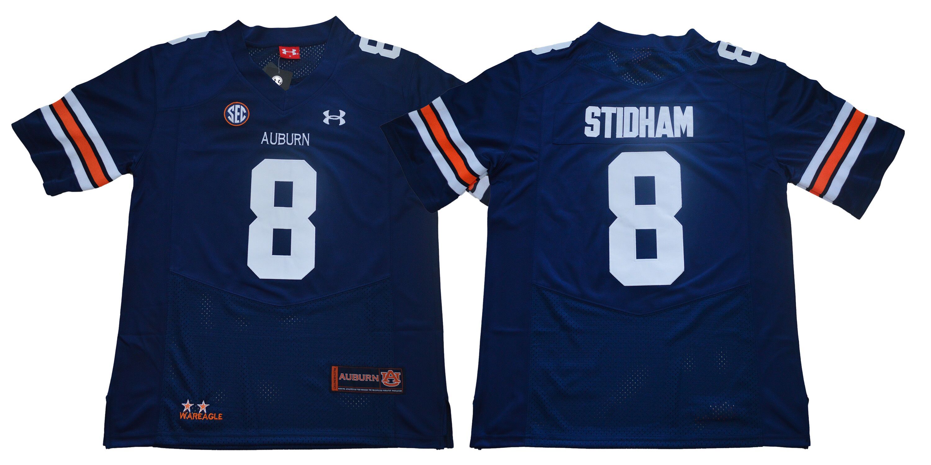 Men Auburn Tigers #8 Stidham Blue SEC NCAA Jerseys->youth mlb jersey->Youth Jersey